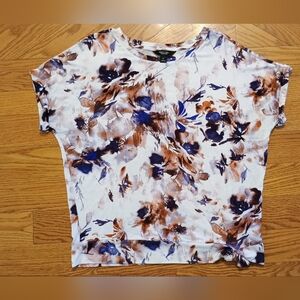 Simply Vera Vera Wang Women's Size M Abstract Floral Print Top Shirt Blouse